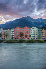 Fototapeta premium Inn river on its way through Innsbruck, Austria.