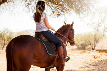 Horseback riding on a sunny day