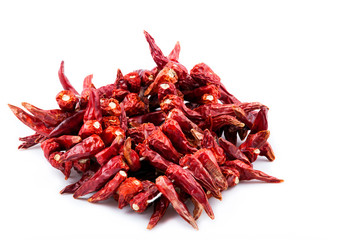 Isolated dried red hot chilli pepper Turkish Maras biberi