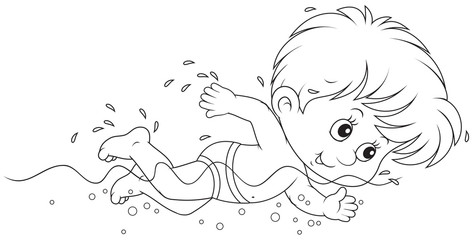 Boy swimming