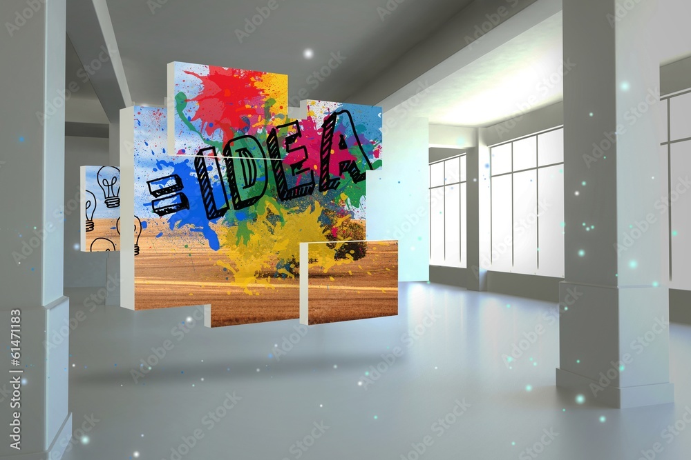 Poster Composite image of idea on abstract screen
