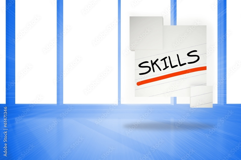 Poster Composite image of skills in handwriting on abstract screen