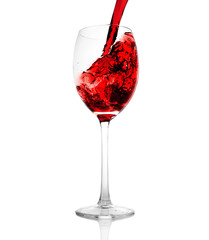 glass with red wine