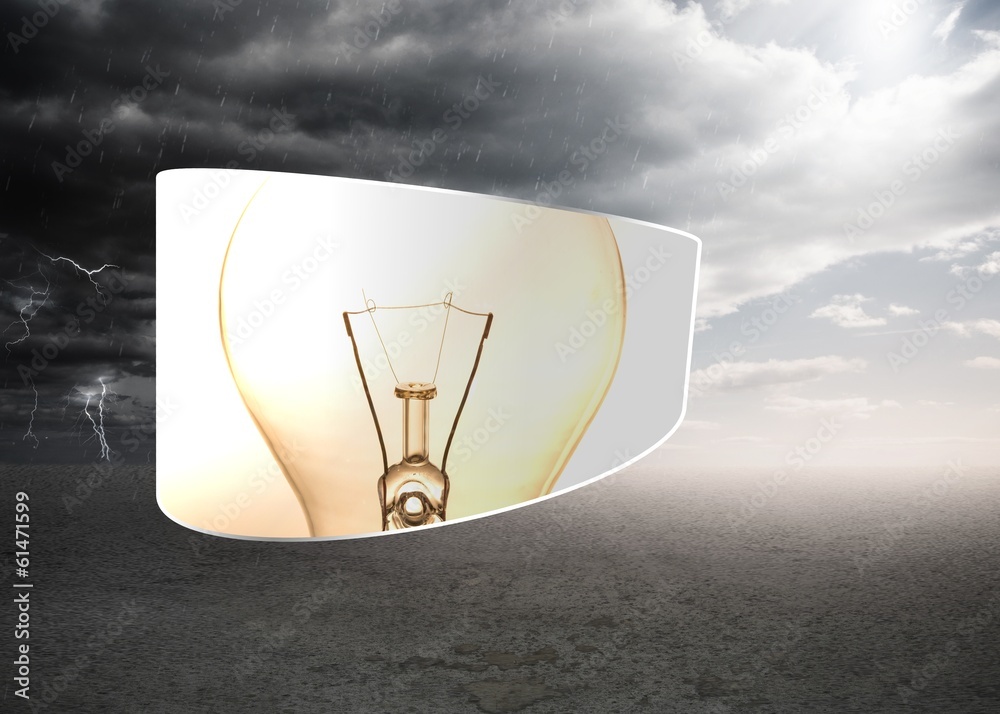 Poster Composite image of lightbulb on abstract screen