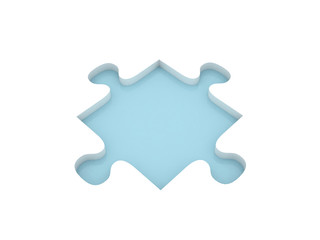 Obraz premium 3d render Jigsaw puzzle with blank white pieces and missing blue
