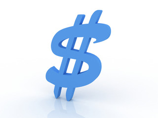 3d dollar sign isolated on white background