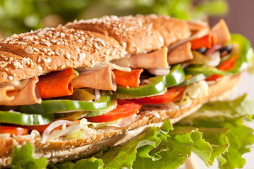 Chicken and Turkey Ham Sandwich 