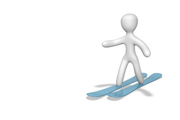3D Figur mit Skiern