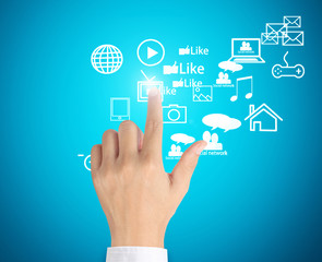 pressing modern social buttons