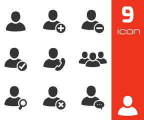 Vector black people icons set