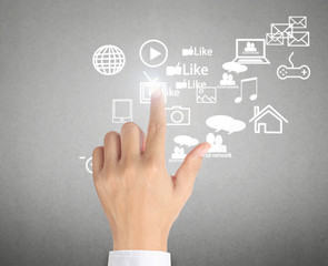 pressing modern social buttons