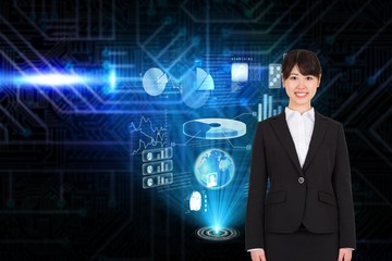 Composite image of smiling businesswoman
