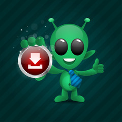 Alien holds download icon