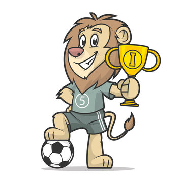 Lion footballer holds cup first place