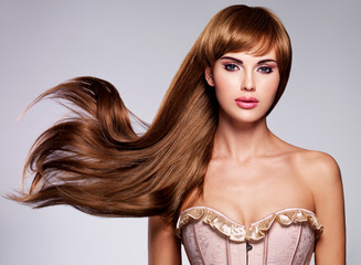 Beautiful sexy woman with long  hair