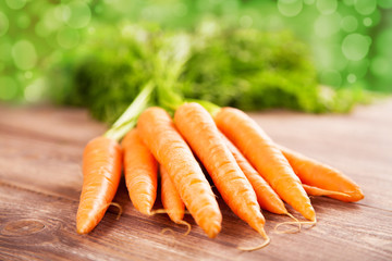 Carrot on a wooden table