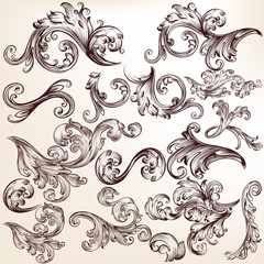 Set of vector swirls for design