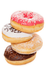 Obraz na płótnie Canvas Tasty donuts on white background
