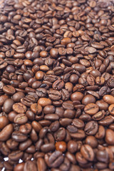 Brown roasted coffee beans