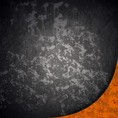 Old Metal Plate With Orange Corner
