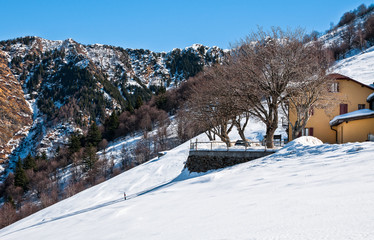 Winter landscape of Val Veddasca, Lombardy