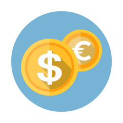 Obraz premium Coins flat icon