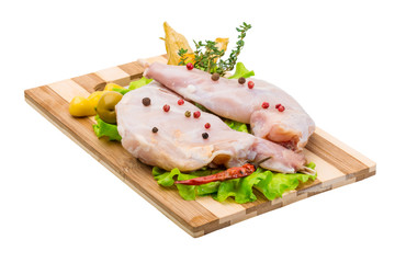 Raw rabbit meat