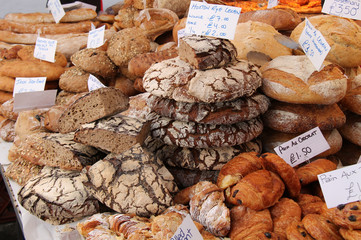 A Shop Display Showing a Variety of Bread Loaves.