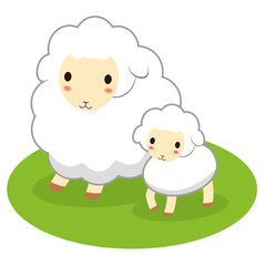 羊の親子　イラスト