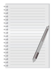 Empty notebook on a desk