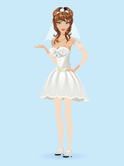 Romantic cartoon bride