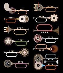 Trumpets - vector background