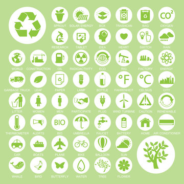 Ecology and Recycle icons