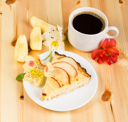 Apples pie on a plate