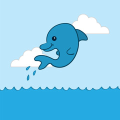 Dolphin jumping from the ocean