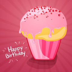 Vector Illustration of a Happy Birthday Greeting Card