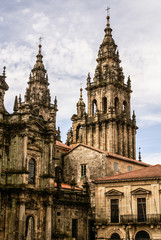 Fototapeta na wymiar Cathedral of Santiago de Compostela The Romanesque facade