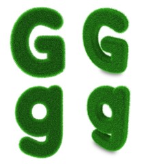 Letter G made of grass