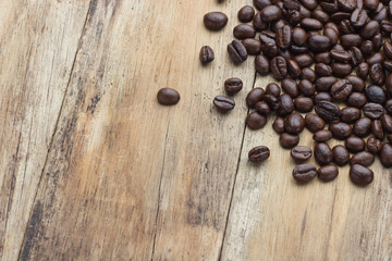 Coffee on grunge wooden background