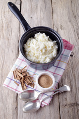 rice pudding in a pot