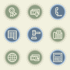 Finance web icon set 2, vintage buttons