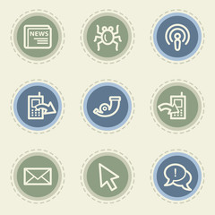 Internet  web icon set 2, vintage buttons