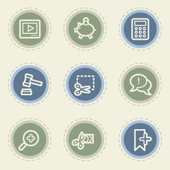 Shopping web icon set 3, vintage buttons