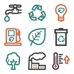 Ecology web icons, contour series
