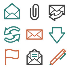 E-mail web icons, contour series