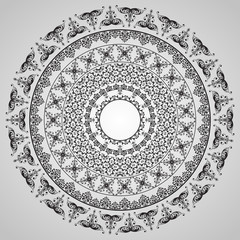 vector  rounded vintage floral pattern