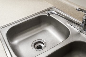 Empty Stainless Steel Kitchen Sink