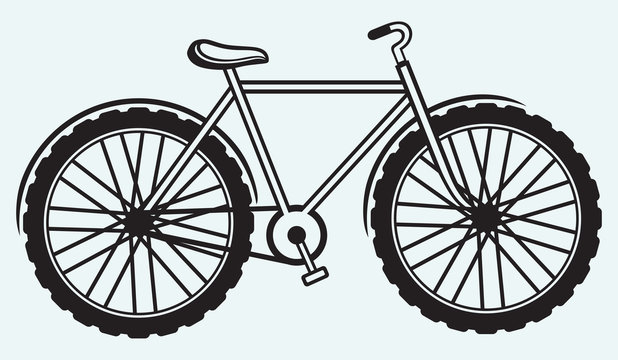 Illustration bicycle isolated on blue background