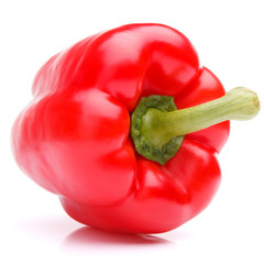 Red sweet bell pepper isolated on white background cutout