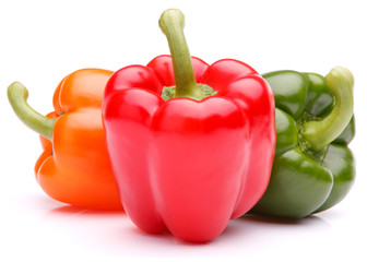 Sweet bell pepper isolated on white background cutout